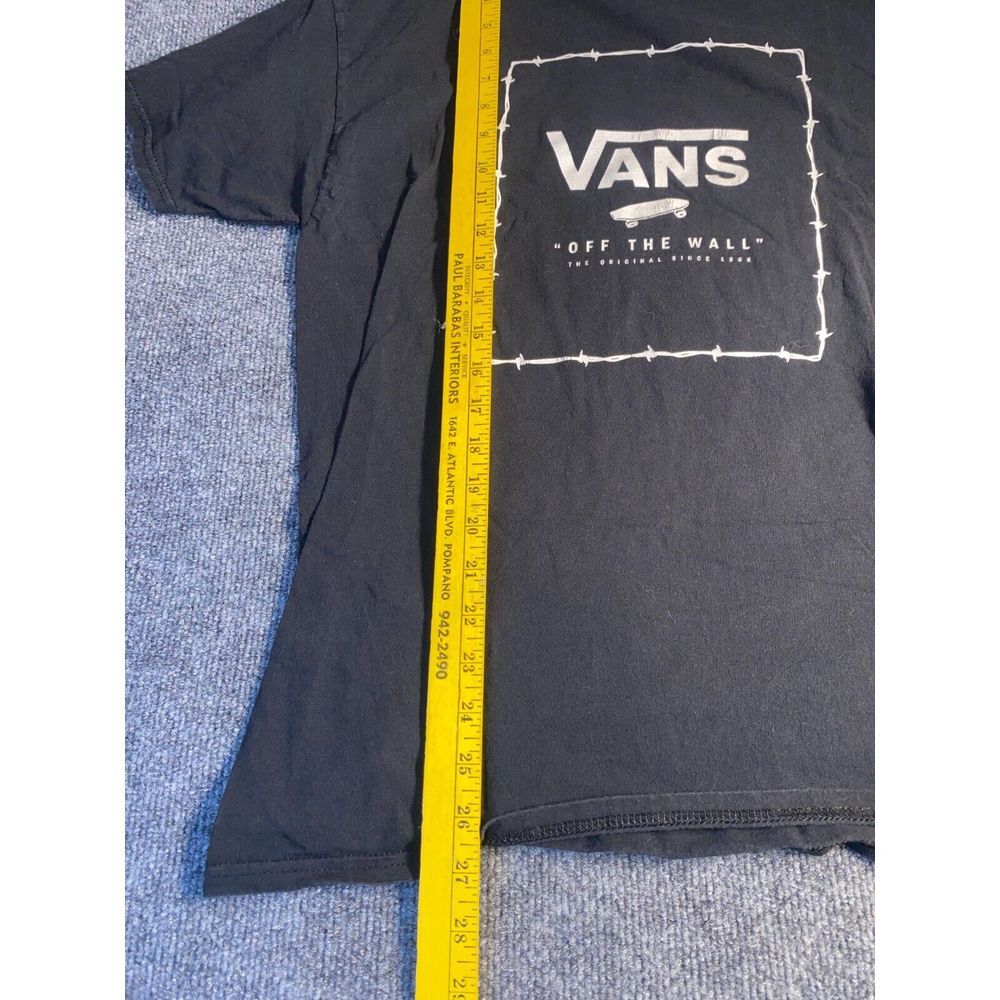 Vans Tee Shirt Mens Large‎ Black Classic Fit Off The Wall Short Sleeve Crew Neck - Picture 5 of 6